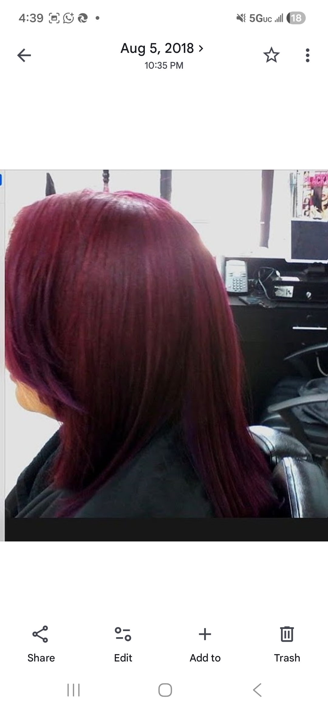 Hair Color — Burgundy Bob, back view