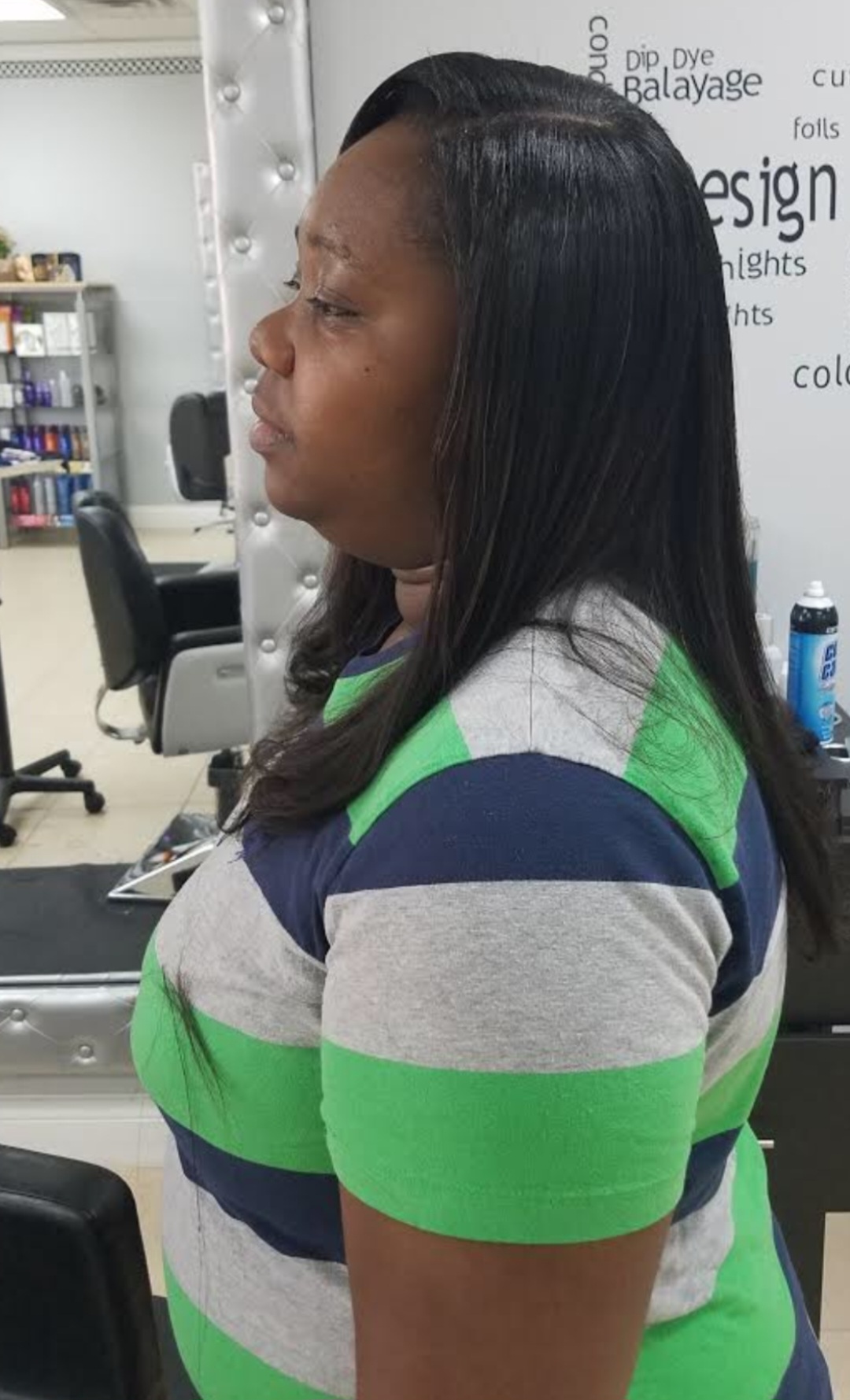 Sew-In — Long and Straight, side profile
