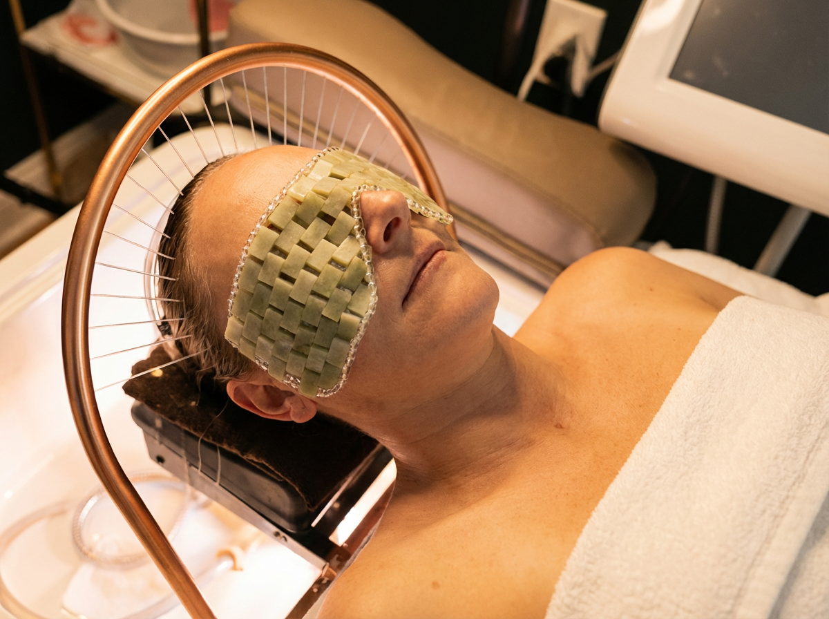 Jade stone eye mask treatment - Japanese Head Spa Delaware