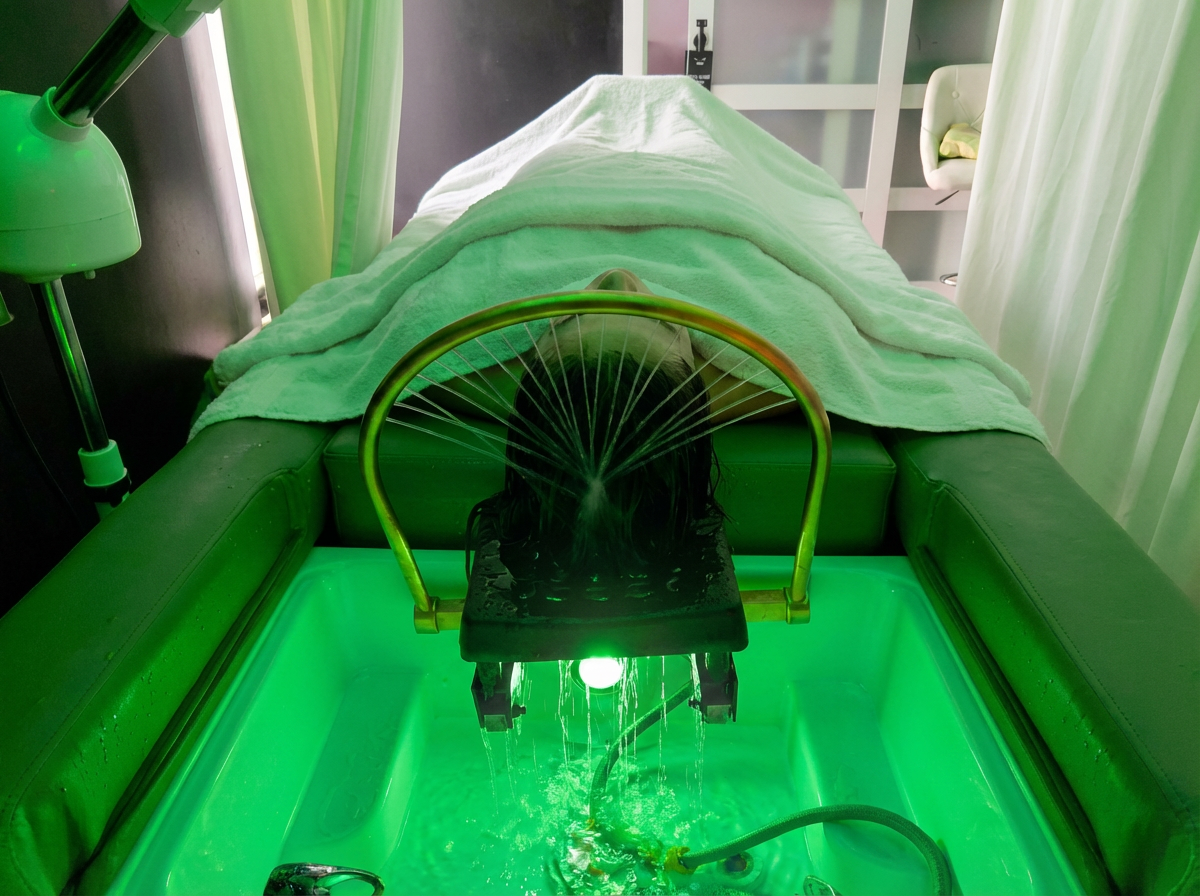 Green light hydrotherapy treatment - Japanese Head Spa Delaware